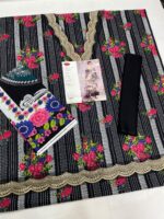KHAADI Black Embroidered 3 Pec